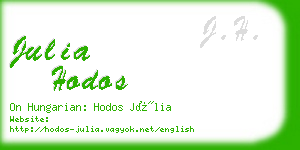 julia hodos business card